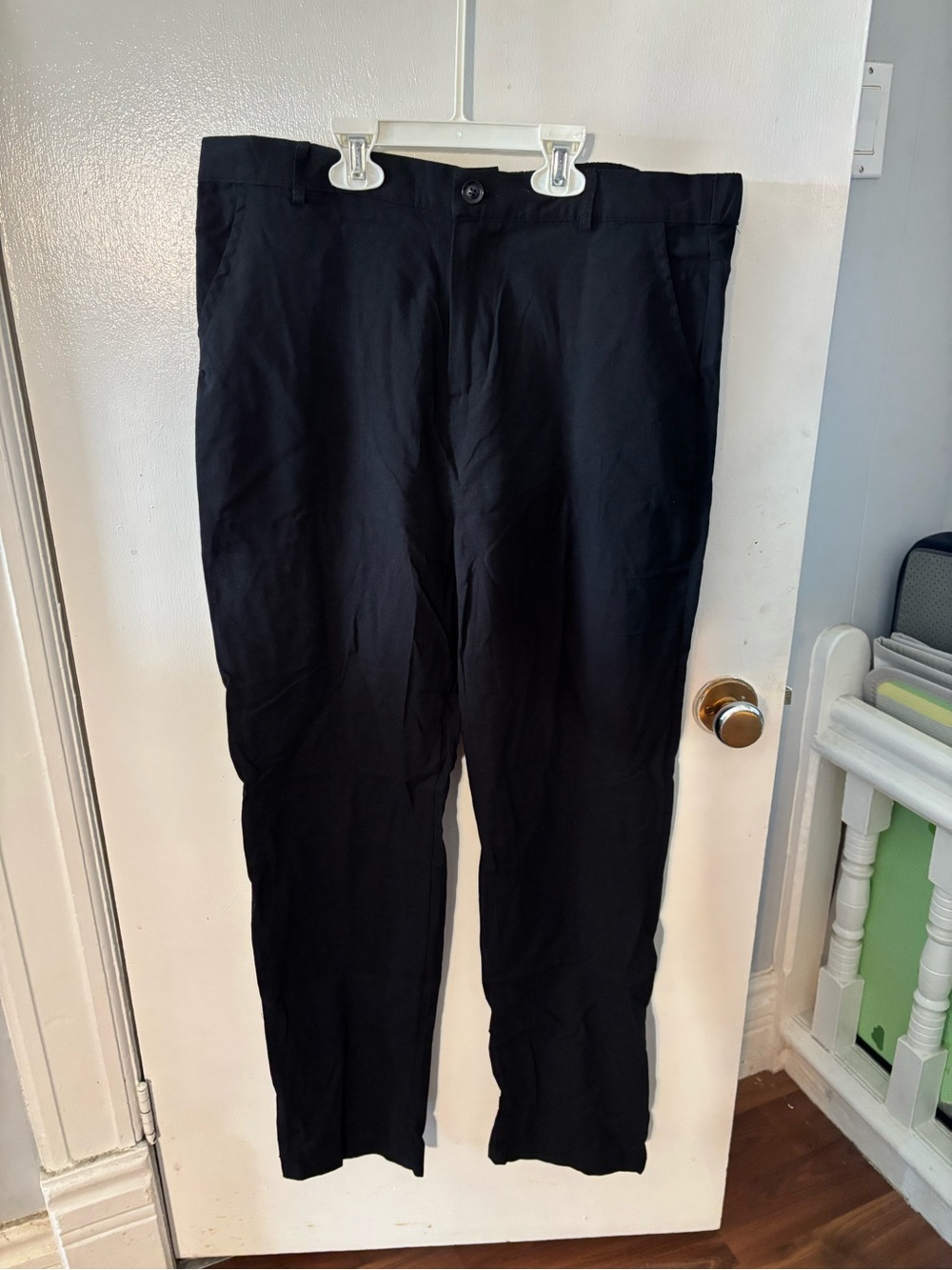 Men's Black Straight-Leg Dress Pants